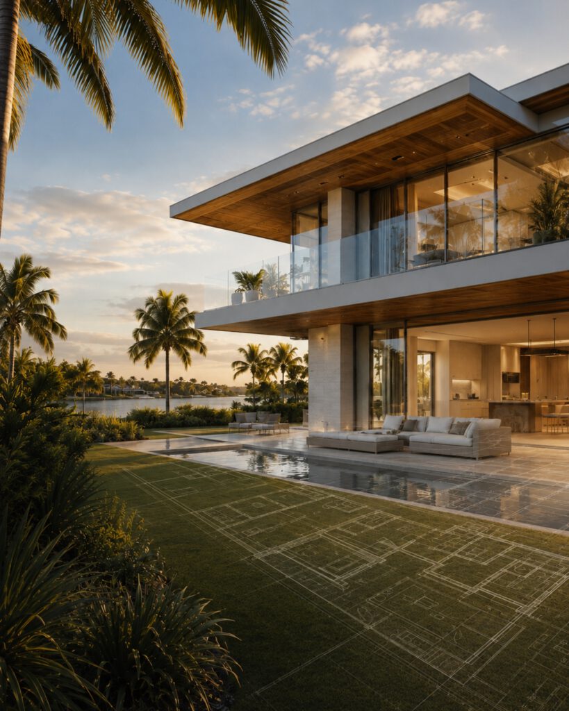 Luxury contemporary home with pool