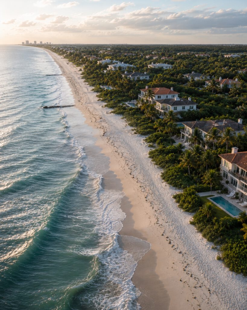 Southwest Florida coastline and communities