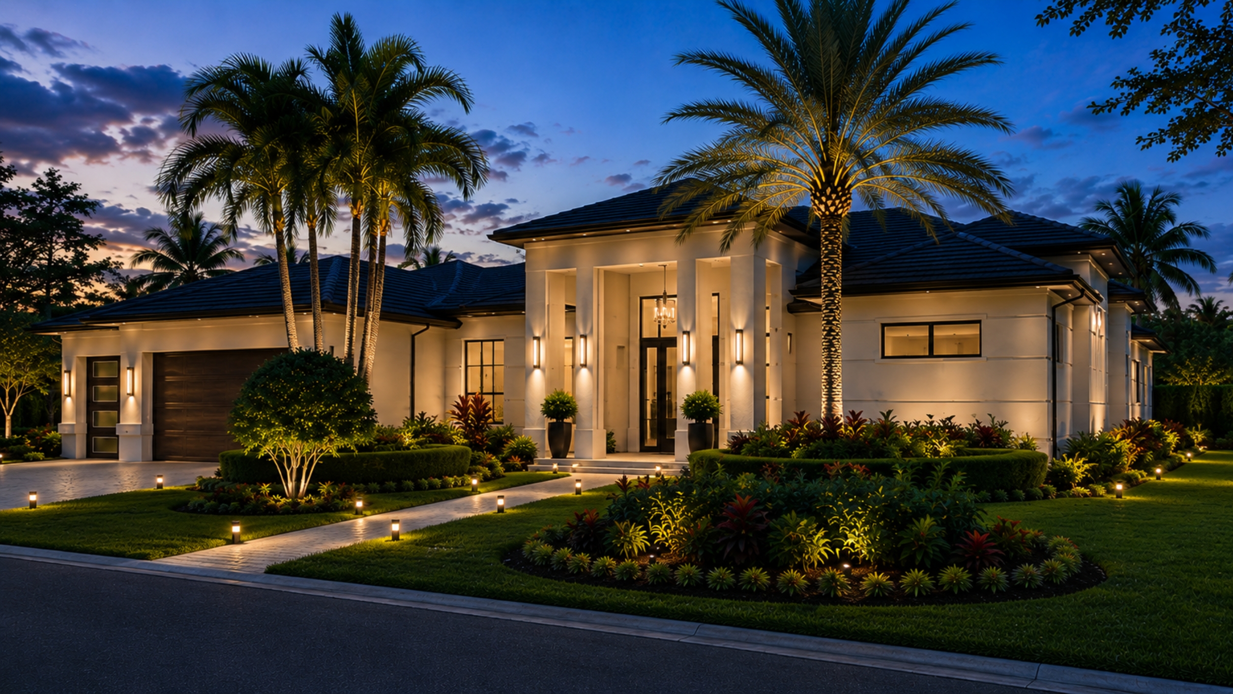 Contemporary residence with strong architectural lines